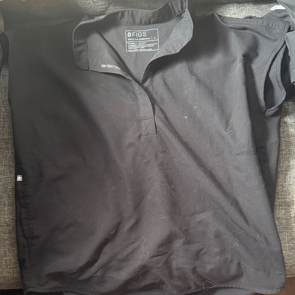 Figs Women's Black Polo Shirt
